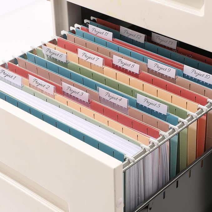 SUNEE Hanging File Folders Retro Colors, 25 Pack Letter Size File Folders - Image 7
