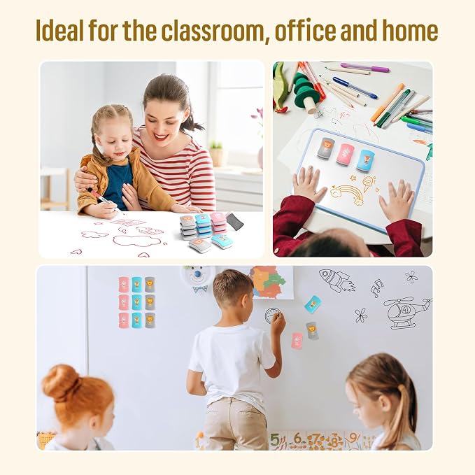 LOUKIN 12 Pack Kid Magnetic Dry Erase Erasers, Mini Whiteboard Eraser, Small - Image 7