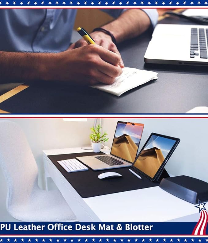 17 X 36 Inch Office Desk Pad Table Protector on Top of Desks PU Leather Desk - Image 2