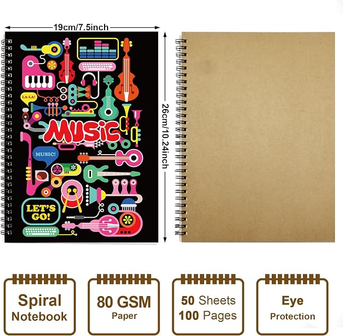 MAXCURY Blank Sheet Music Composition Manuscript Staff Paper Art Music Notebook - Image 2