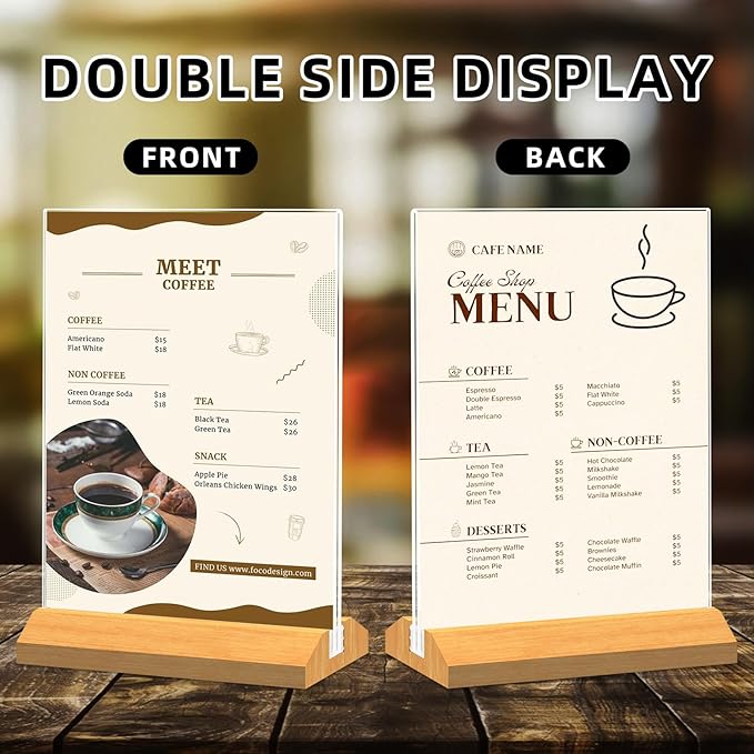3 Pack Acrylic Sign Holder 8.5 x 11 Inch - Image 2
