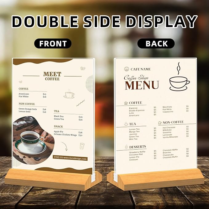 6 Pack Acrylic Sign Holder 8.5 x 11 Inch - Image 2