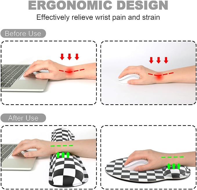 Ergonomic Mouse Pad with Wrist Rest and Keyboard Wrist Rest, Mousepad and - Image 2