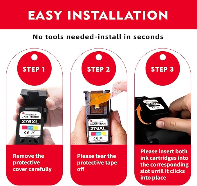 276XL Color & 275XL Black Ink Cartridge Combo Pack (2-Pack) - Replacement for Canon tr4700 Printer Ink Cartridges Compatible for Canon tr4700 tr4720 tr4722 ts3522 ts3500 ts3722 ts3720 ts3520 Ink-DeskLoop Office