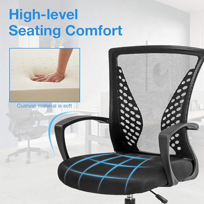 Drafting Chair Tall Office Chair Standing Desk Chair Adjustable Height with Arms Foot Rest Back Support Rolling Swivel Desk Chair Mesh Drafting Stool for Adults-DeskLoop Office
