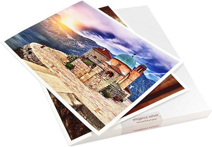 Elegance Velvet 17 in x 25 in, 25 Sheets is a Premium Matte 310 gsm, Cold Pressed Bright White Museum Grade Fine Art Inkjet Paper, Compatible with Most Dye-Based and Pigment Printers-DeskLoop Office