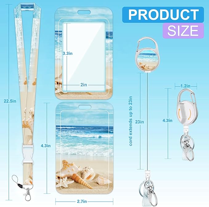 Badge Lanyard and ID Badge Holder, Retractable Badge Reels - Image 2