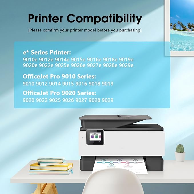 962XL Ink Cartridges Combo Pack Compatible for HP 962 Ink Cartridges Works with HP Officejet Pro 9015/9015e 9025/9025e 9020/9020e 9018/9018e 9010/9010e OfficeJet 9012/9012e (BK C M Y)-DeskLoop Office