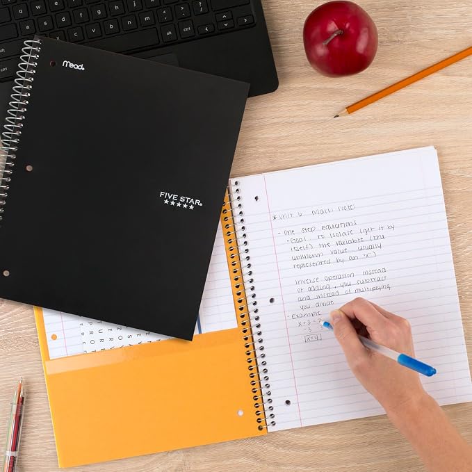 Five Star Spiral Notebook + Study App, 5 Subject, Wide Ruled Paper, 200 Sheets - Image 7