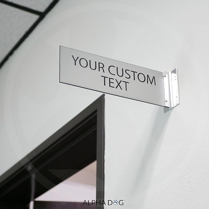 ALPHA DOG SIGNS Custom Projecting Hallway Nameplate, Personalized 2-Line Text - Image 4
