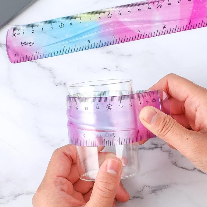 Grevosea 2 Pieces Flexible Ruler, 20cm/8inch Plastic Ruler Shatterproof - Image 5