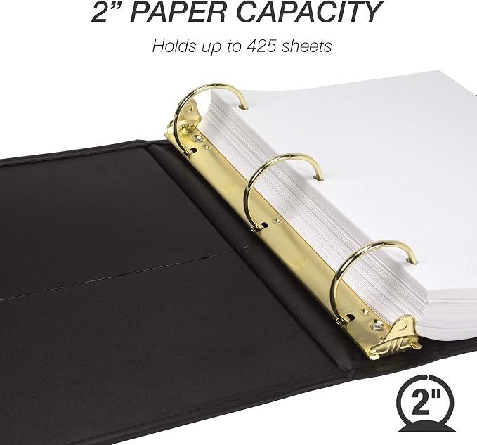 Samsill Classic Collection Leather 3 Ring Binder, Executive Presentation - Image 2