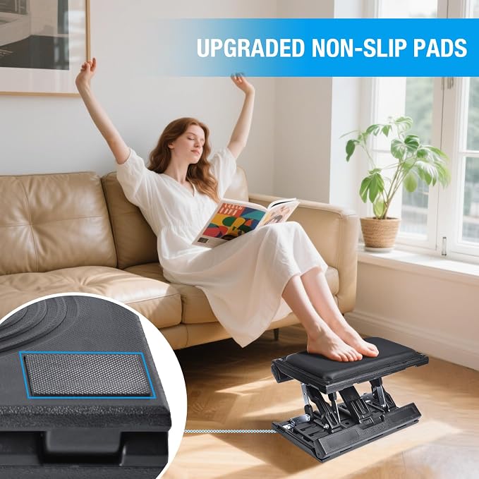 Scalebeard Foot Rest for Under Desk at Work, Height Adjustable Infinite Angle - Image 6