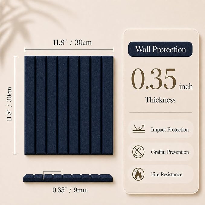 Stripe Felt Bulletin Board Tiles, Cork Board Alternative 48 x 36 in | 0.35 in - Image 2