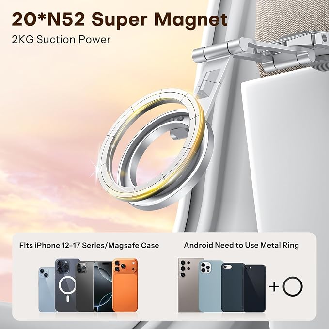OMOTON TP02 360°Rotating for MagSafe Tripod Mount, Adjustable Aluminum Magnetic - Image 2
