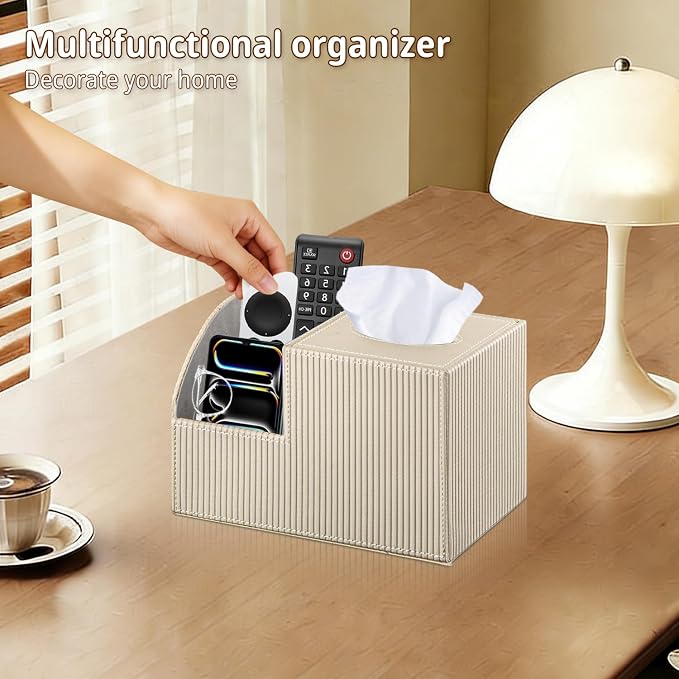 PU Leather Square Tissue Box Cover - Image 2