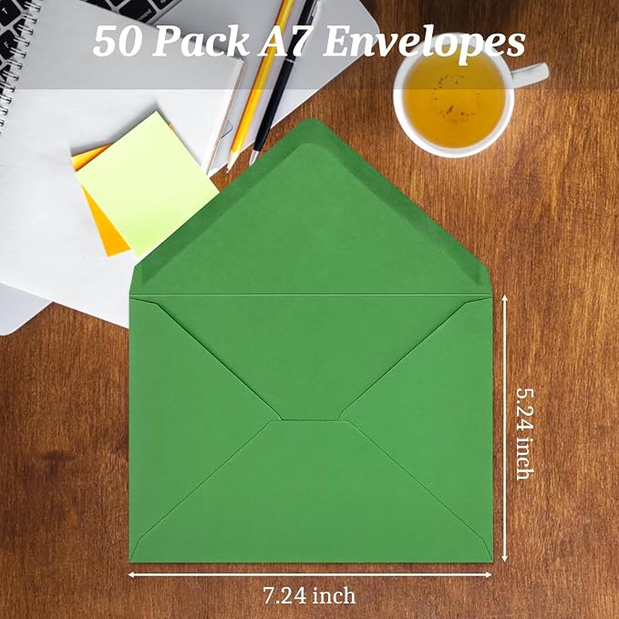 50 Pack A7 Envelopes, 5.24 x 7.24 in Christmas Envelopes - Image 3