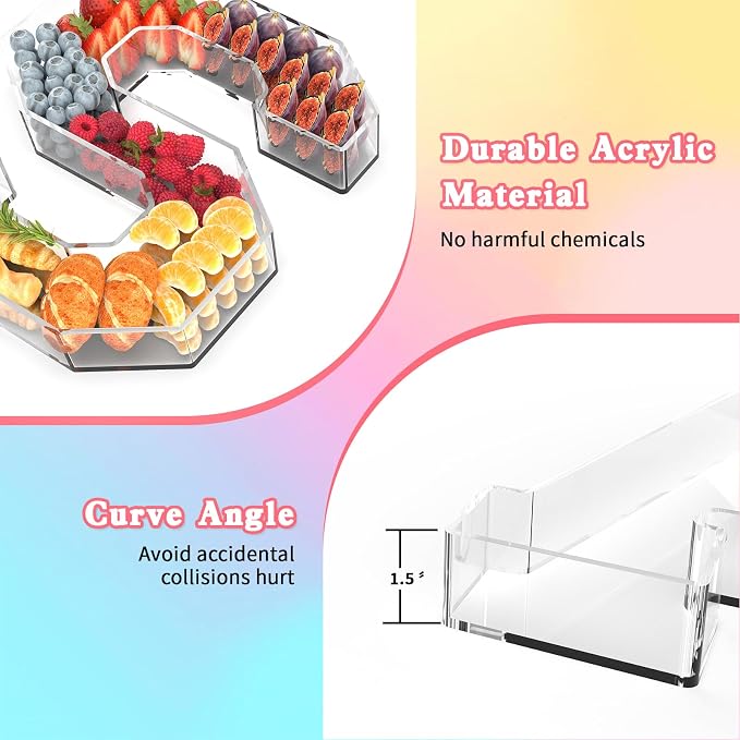 11" Acrylic Letter Charcuterie Tray, Charcuterie Letters Fillable Box - Image 3