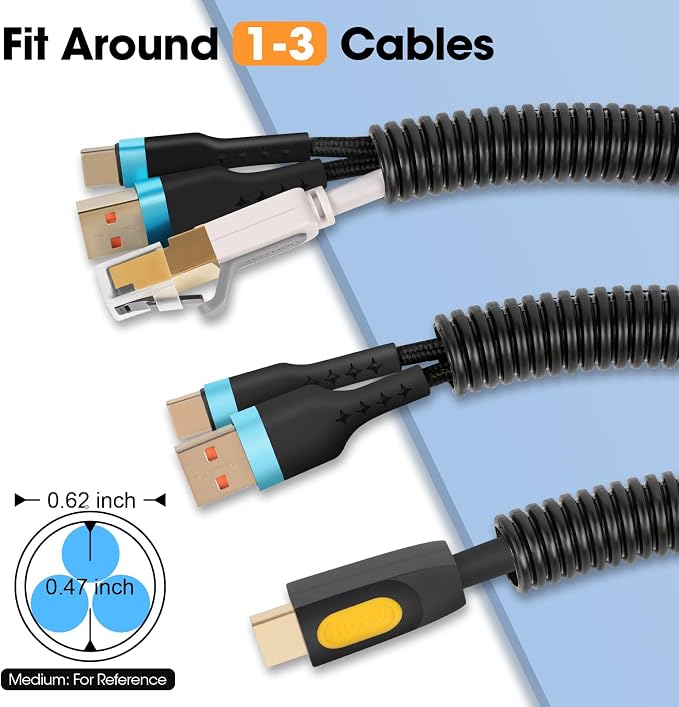 120 FT Wire Loom 1/2 Inch, Split Wire Loom Tubing Wire Conduit, Wire Protector - Image 2