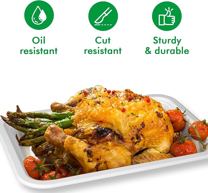 100 Pack 14 Inch Disposable Food Trays, Heavy Duty Large Paper Plates - Image 4
