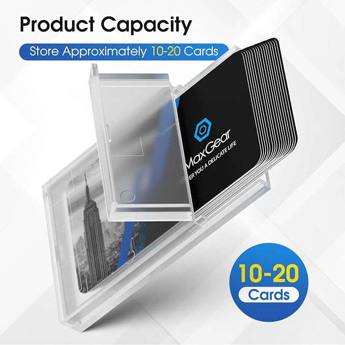 MaxGear Plastic Business Card Holder 3 Pack | Slim Portable Clear Business Card - Image 2