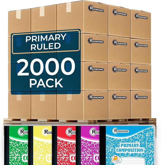 Rosmonde 2000 Pack Composition Notebooks Bulk, Primary Ruled, Full Pallet of by Rosmonde