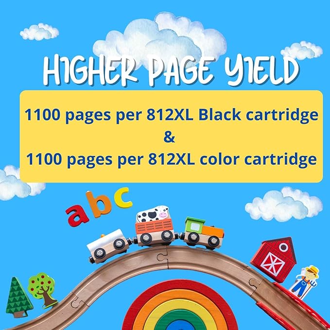 812XL Remanufactured for Epson 812XL Ink cartridges Combo Pack 812 XL T812 for Workforce Pro WF-7840 WF-7820 WF-7310 EC-C7000 Printer 6 Pack 3 Black 1 Cyan 1 Magenta 1 Yellow-DeskLoop Office