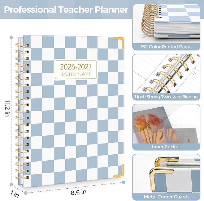 SKYDUE Teacher Planner 2026-2027 Academic Year, 8.5" x 11" Deluxe Teacher - Image 2