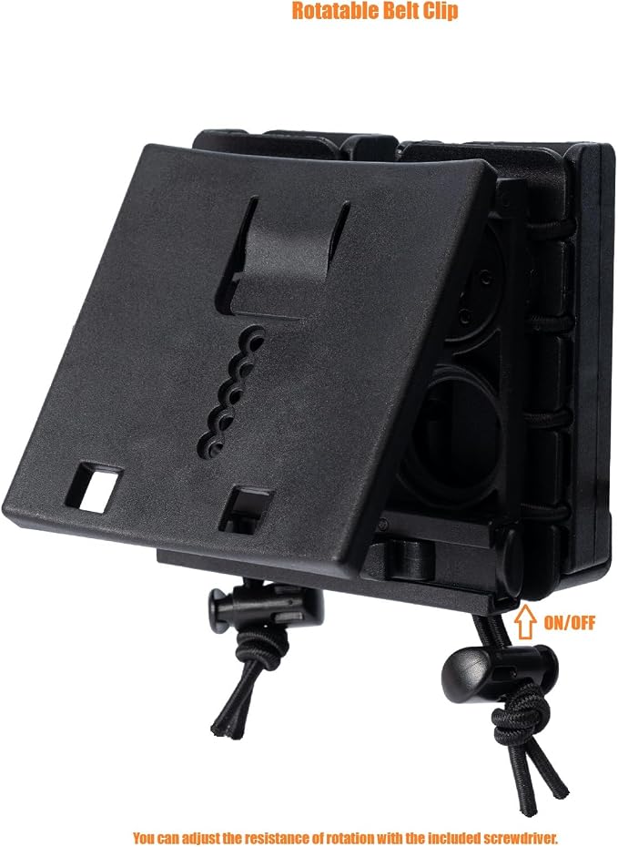 TACNEX Pistol Mag Holder w/Belt MOLLE Rotatable Adjustable Clip 9mm Magazine - Image 2