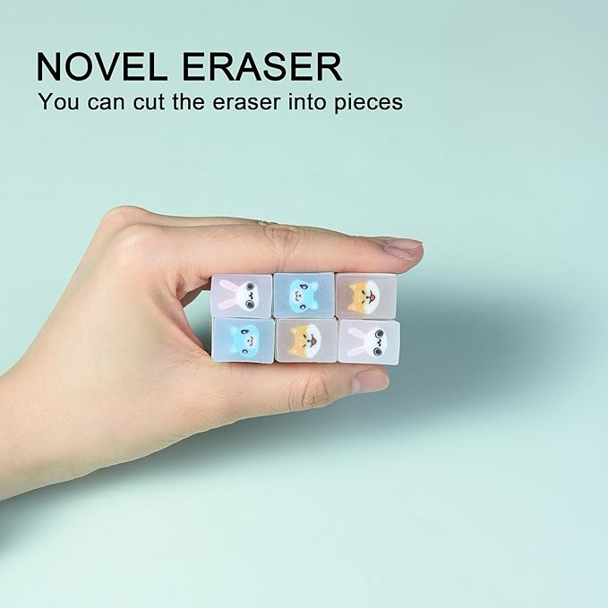 18Pcs Cute Animal Erasers for Kids Bulk, Kawaii Fun Pencil Jelly Erasers for School Classroom Supplies Prize Gifts Party Favors-DeskLoop Office