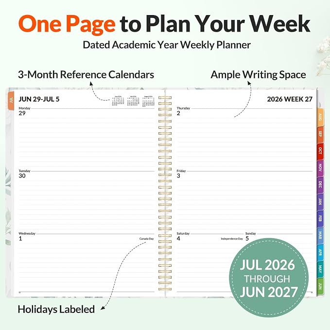 SUNEE Academic Planner 2026-2027 – Weekly & Monthly Planner, July 2026 to June - Image 2