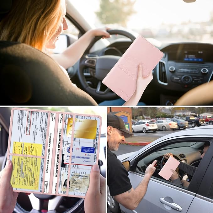 TILDOSAC Leather Car Registration and Insurance Card Holder, Car Document Holder - Image 6