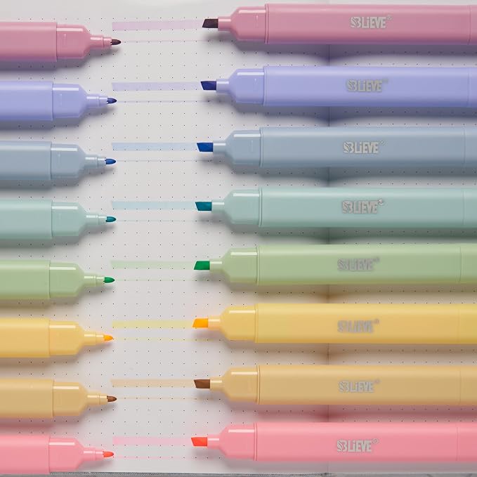 BLIEVE Bible Highlighters No Bleed Through, Pastel Colors, Dual Tip, 8 Pack | - Image 2