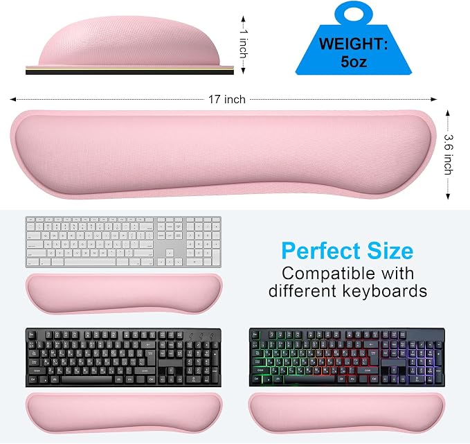 Dapesuom Enlarge Keyboard Wrist Rest, Cute Memory Foam Keyboard Wrist Cushion - Image 6