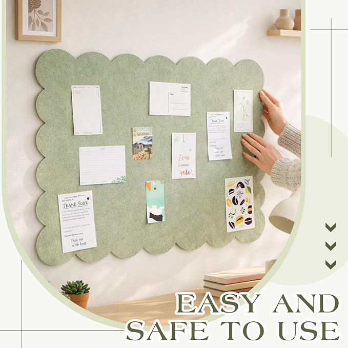Mooliwe Scalloped Felt Bulletin Board Foldable Pin Cork Board Alternative - Image 5
