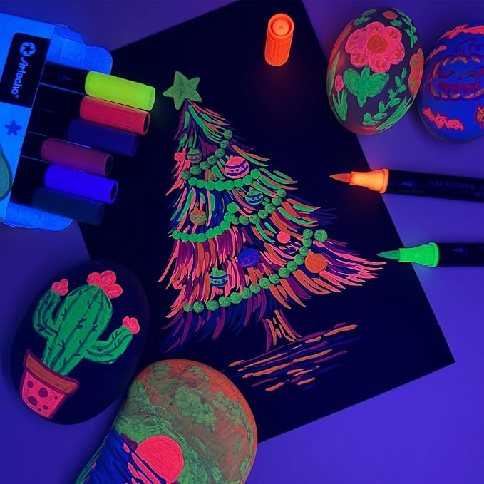 Artecho Acrylic Paint Markers 8 Fluorescent Colors, - Image 6