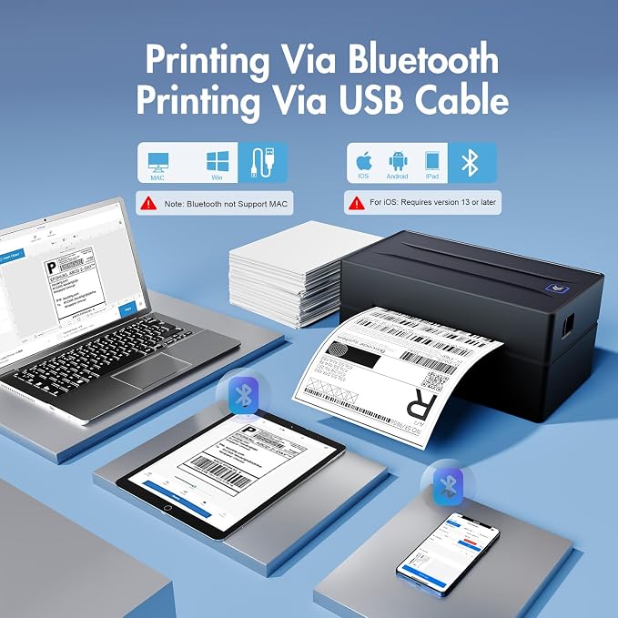 Thermal Shipping Label Printer 4x6 Bluetooth Label Maker - Image 2
