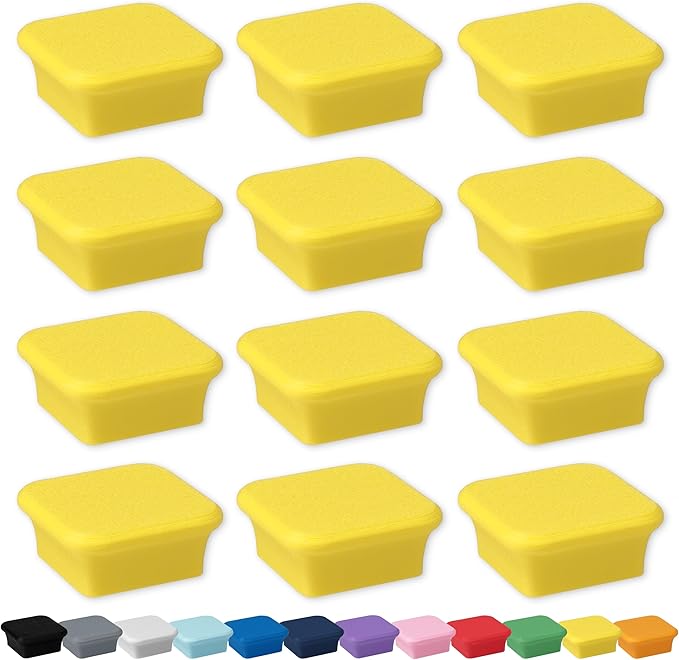 Glassboard Studio MiniBar Magnet - Strong Neodymium Rare Earth Magnets for Fridge, Whiteboard, Locker & Magnetic Glassboards - Crafting & Office Use - Strong Fridge Magnets (Sunshine Yellow, 12)-DeskLoop Office