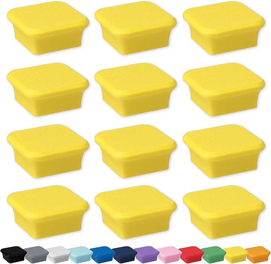 Glassboard Studio MiniBar Magnet - Strong Neodymium Rare Earth Magnets for Fridge, Whiteboard, Locker & Magnetic Glassboards - Crafting & Office Use - Strong Fridge Magnets (Sunshine Yellow, 12)-DeskLoop Office