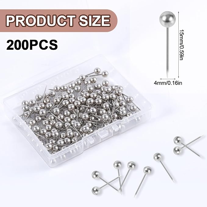 200pcs Map Push Pins, Map Tacks Round Head Map Pins - Image 2