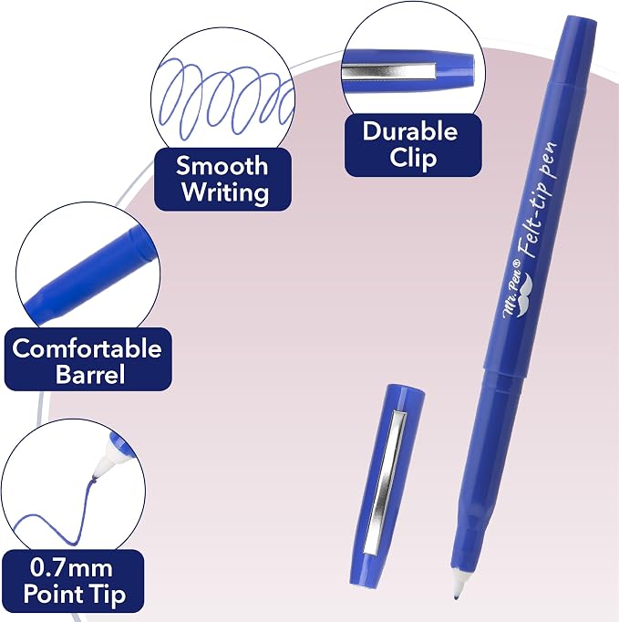 Mr. Pen- Felt Tip Pens, 36 Pack, 0.7 mm, Fast Dry | No Smear, Planner Markers - Image 3