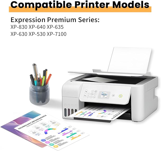 Remanufactured Ink Cartridge Replacement for Epson 410 Ink Cartridges 410XL T410 T410XL for Epson XP-7100 XP-530 XP-630 XP-640 XP-900 XP-830 Printers(Cyan, Magenta, Yellow)-DeskLoop Office