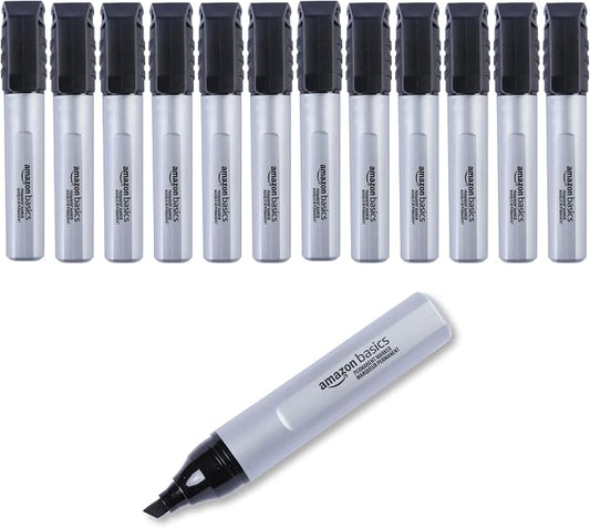 Amazon Basics Large Chisel Tip Permanent Markers by AmazonBasics