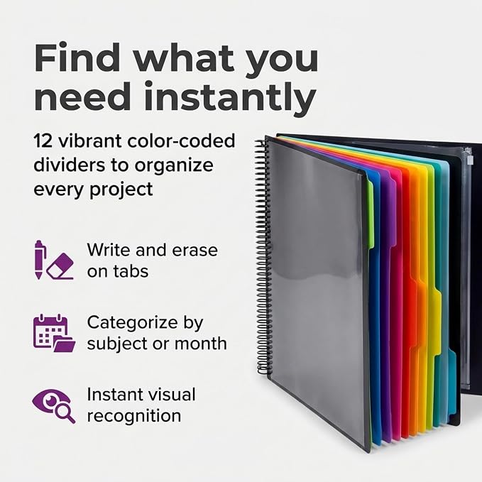 Performore 24 Pocket Spiral Project Organizer - Image 2
