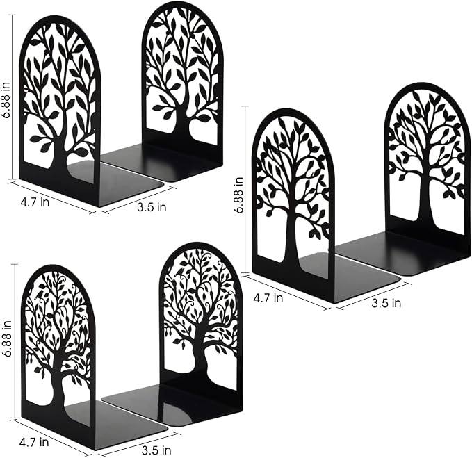 HappyHapi Book Ends, Metal Bookends - Image 2