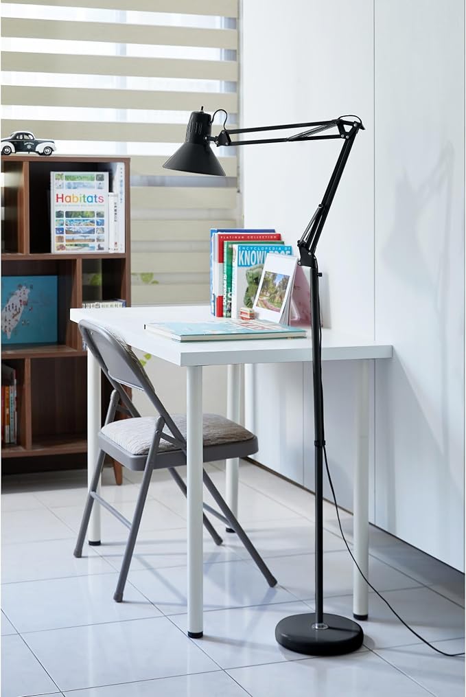 Bostitch Office VLF100F Swing Arm Metal Floor Lamp, Includes Replaceable LED - Image 7