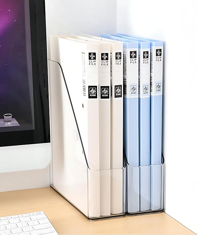 2-Pack Clear Acrylic Vertical Magazine File Holders – Desktop Organizer - Image 5