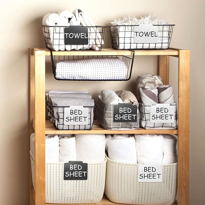 32 Pieces Basket Labels Clip Set, Include 30 Kitchen Clip Label Holder - Image 2