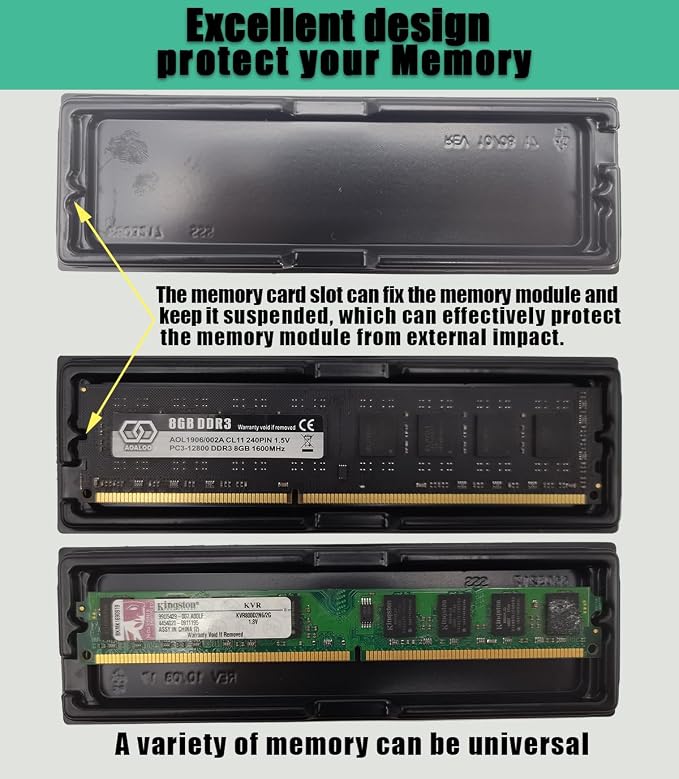 10 pcs DDR Memory Desktop RAM Module Case, Plastic Box Packaging Container - Image 3