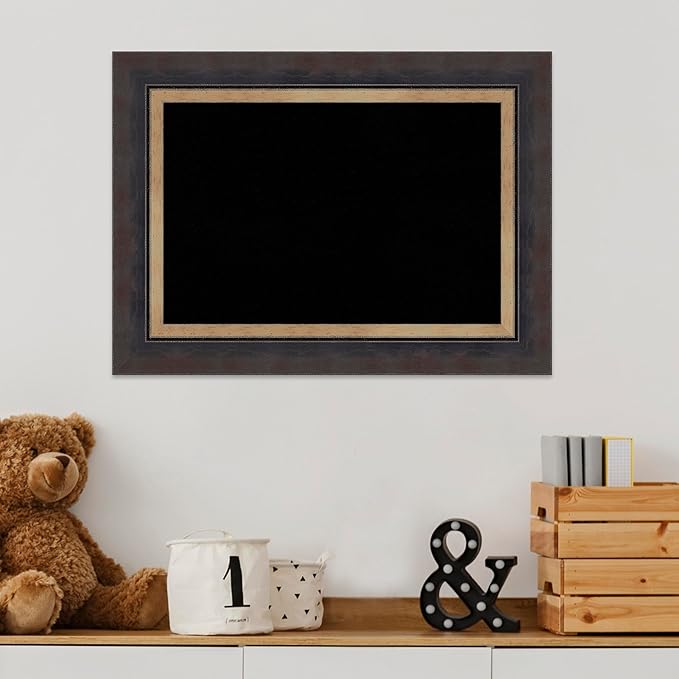 Amanti Art Black Cork Board for Wall, 17x23 Vision Board with Black Wood Frame, Small Corkboard Office Decor for Home Organization, Casual Corkboard Pinboard to Display Items for Home Organization in-DeskLoop Office